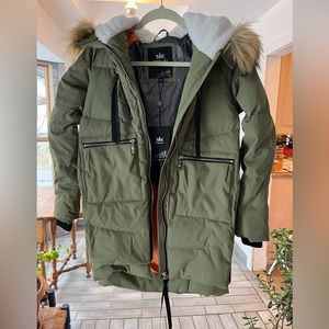 Orolay Zip Front Thickened Down Jacket with Removable Fur Hood NWT